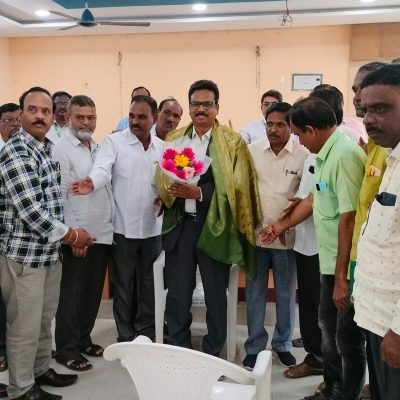 Welcoming our newly joined CEO Sri Nagabhushanam Vande by PACS Secretaries Kamareddy