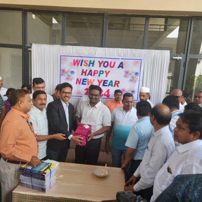 Our Bank CEO met Honourable District collector, Nizamabad Sri. Rajivgandhi Hanmanthu on the eve of New Year and handedover Books & Stationary items for donating to Poor Students.