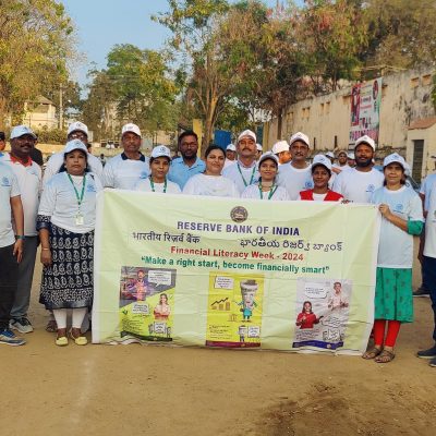 Nizamabad DCC Bank employees participated in 2K walkathon on the occasion of the Financial Literacy week.